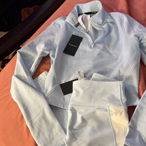 Fabletics Pale Blue Half-Zip Performance Pullover